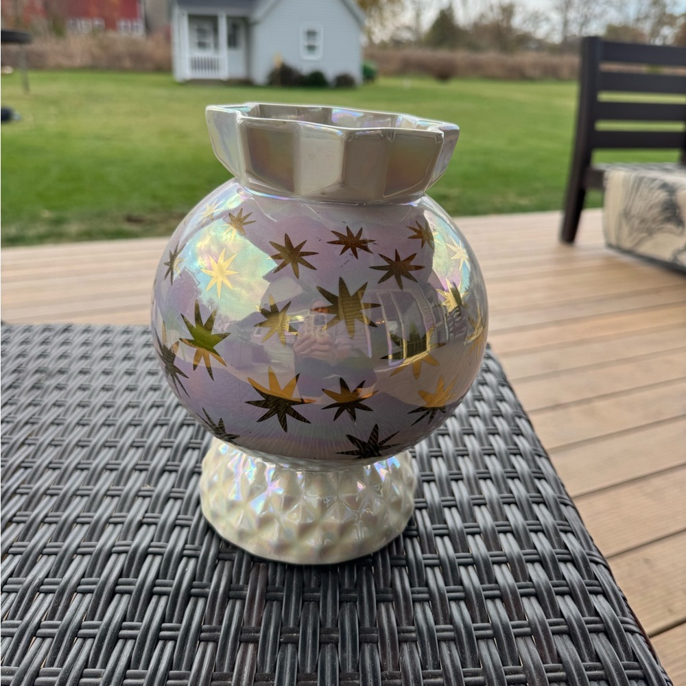 Anthropologie Iridescent Starry Vase with Gold Accents
